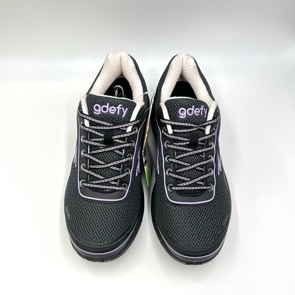 8W 8 W WIDE WIDTH Gravity Defyer Women's Mighty Walk Black‎ Purple Sneakers NEW - Picture 4 of 16